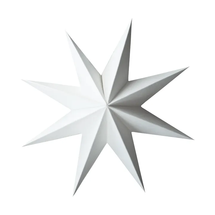 Paper winter star dekoration ophæng - White, large, Ø19 cm - DBKD