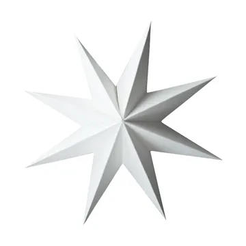 Paper winter star dekoration ophæng - White, medium, Ø14 cm - DBKD