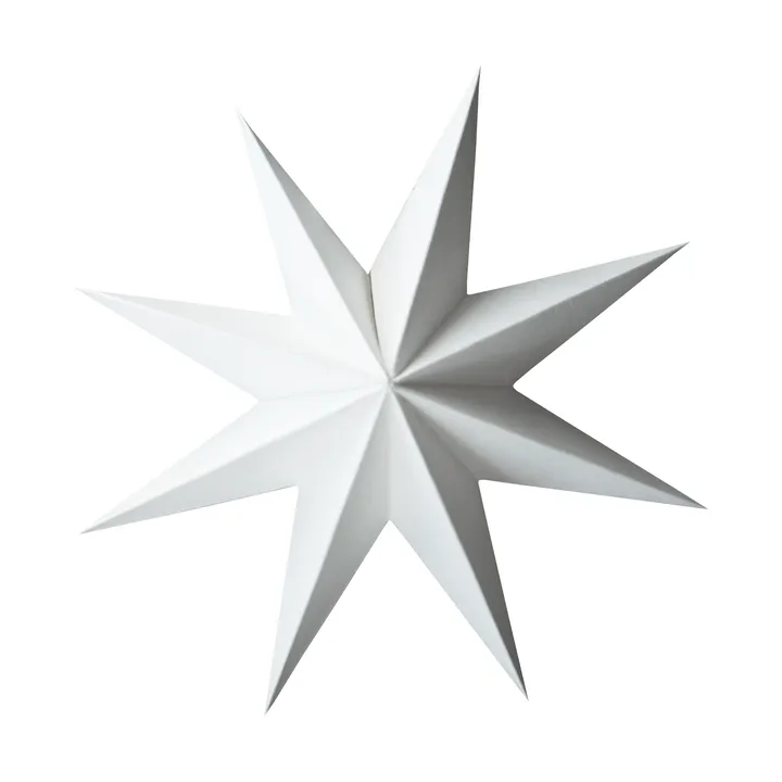 Paper winter star dekoration ophæng - White, medium, Ø14 cm - DBKD