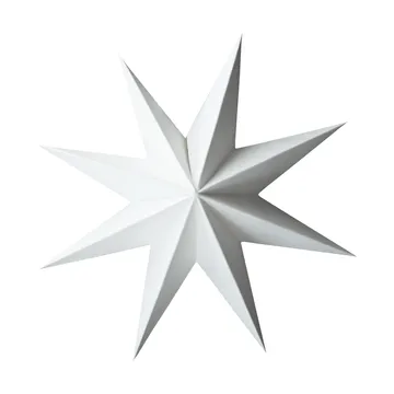 Paper winter star dekoration ophæng - White, small, Ø9 cm - DBKD
