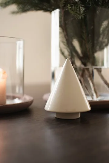 Peak træ dekorationsdetalje - Shiny creme, Ø9 cm - DBKD