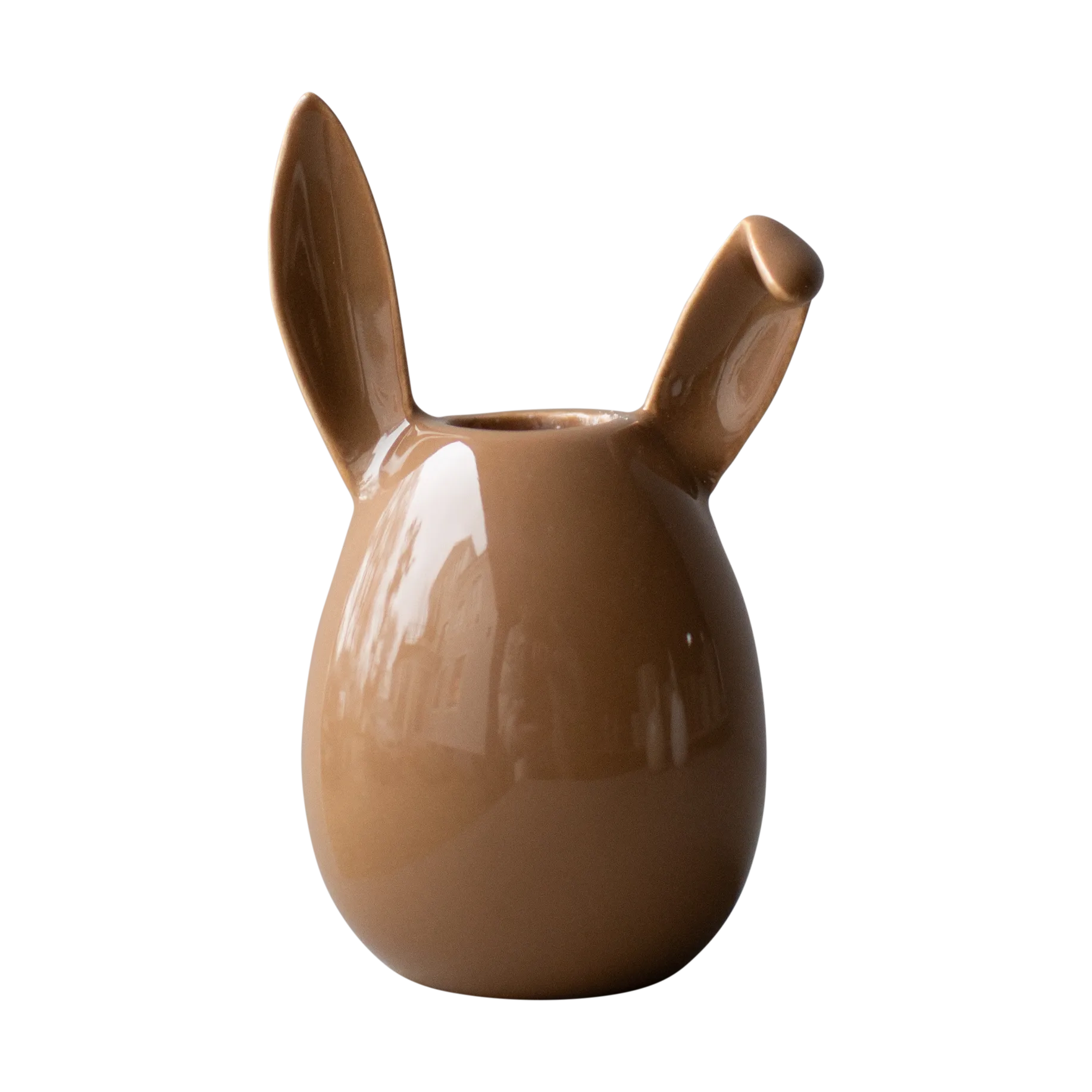 Rabbit lysestage 13 cm, Shiny nougat DBKD