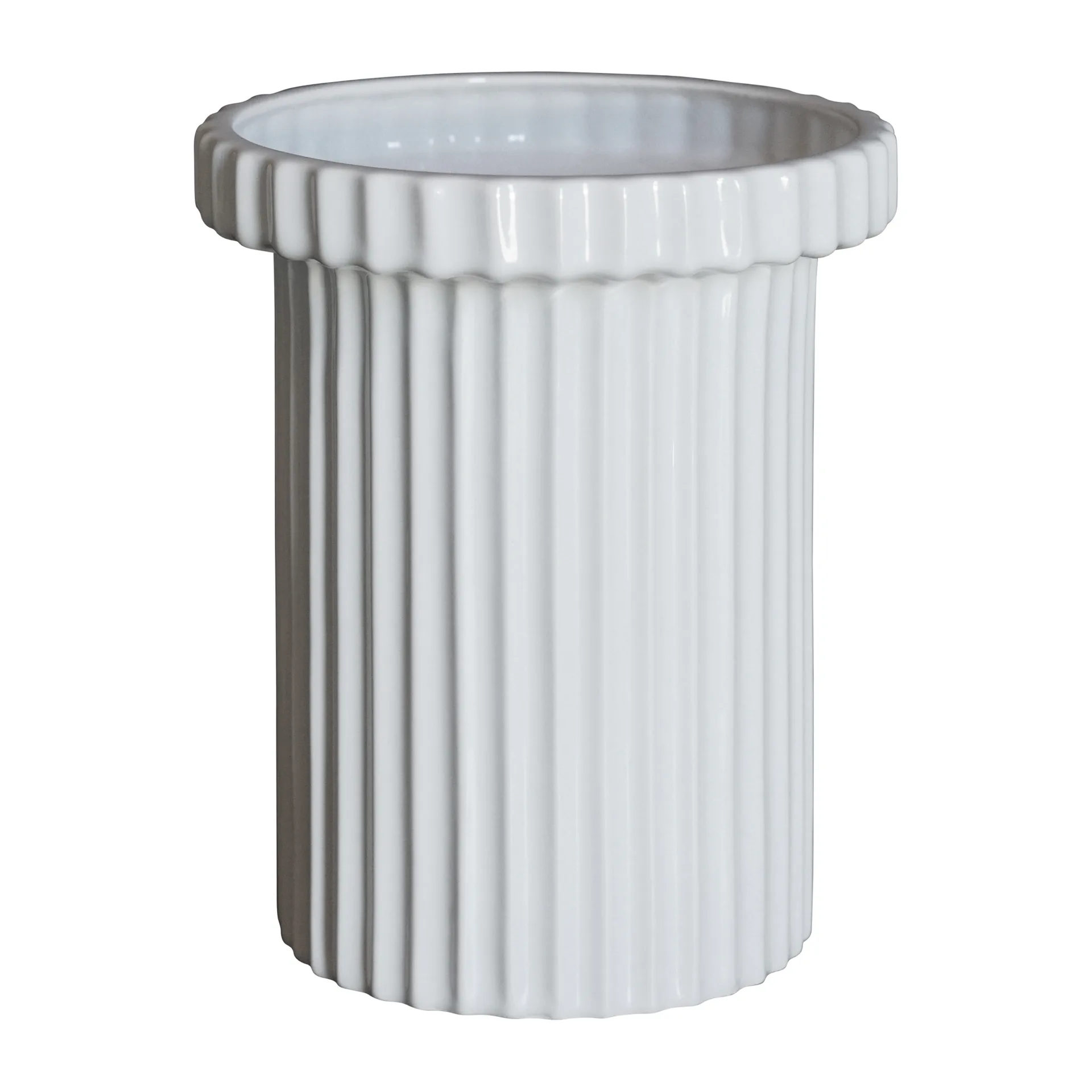 Stripe krukke lille h18 cm Ø12 cm, Shiny white DBKD