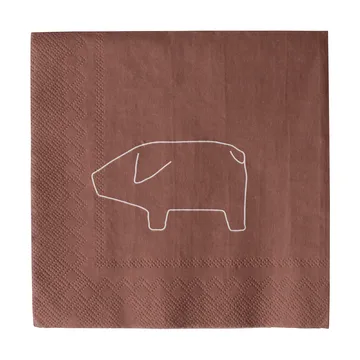 Swedish pig papirserviet 33x33 cm 20-pakning - Red - DBKD