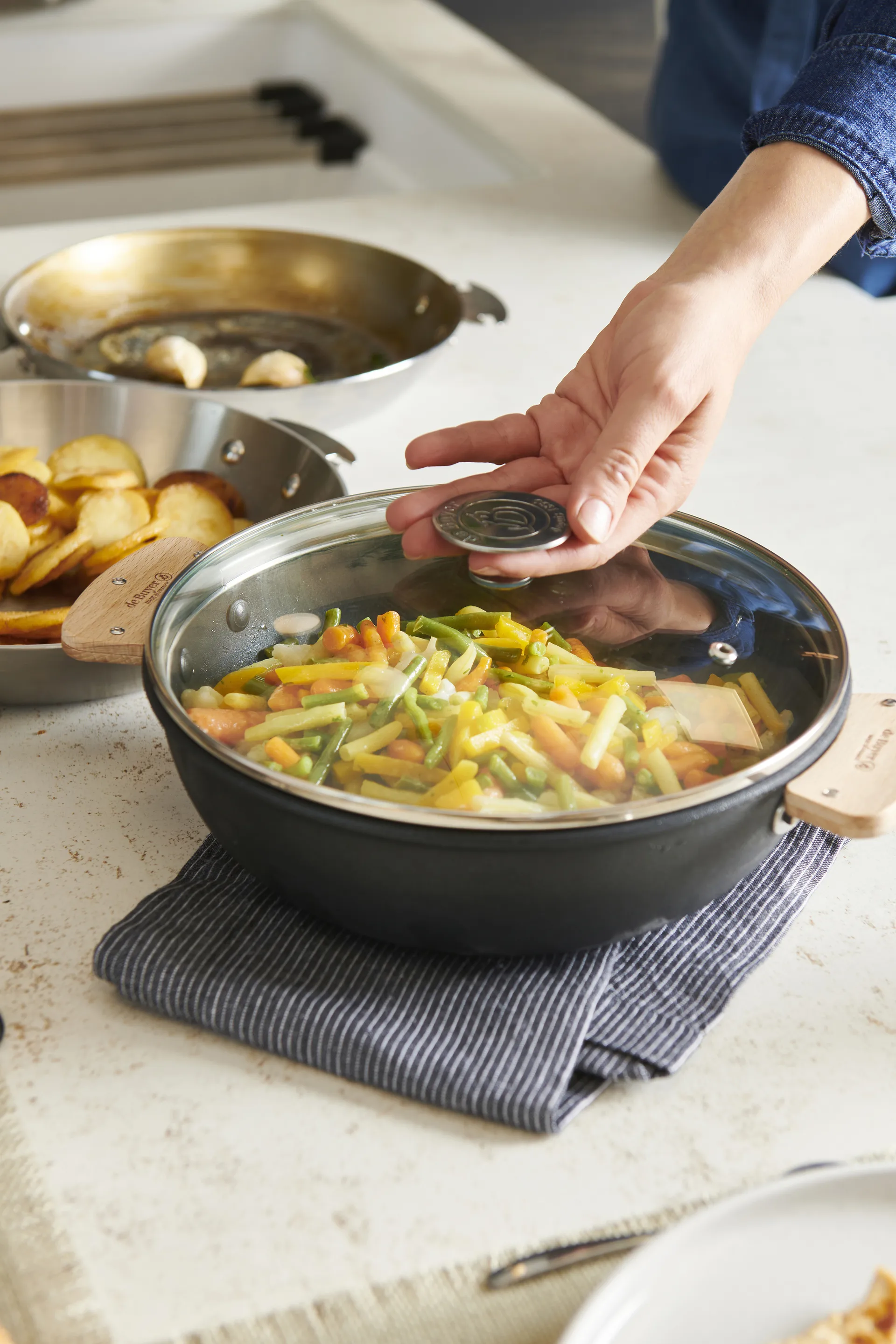 Alchimy glaslåg dyb ring, Ø28 cm De Buyer