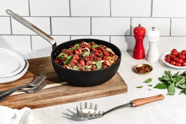 De Buyer B Bois spaghettiske med træhåndtag, Rustfrit stål De Buyer