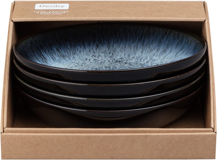 Halo pastaskål 22 cm 4-pak, Blå/Grå/Sort Denby
