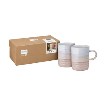Kiln Coral rillet krus - Koral-beige, 2 stk. - Denby