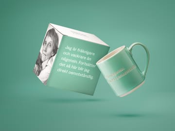 Astrid Lindgren krus, I am frecklier… - grøn-svensk - Design House Stockholm