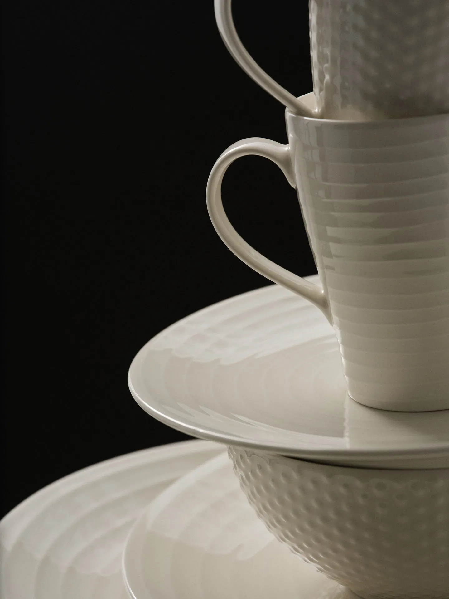 Blond skål lille, dot hvid Design House Stockholm