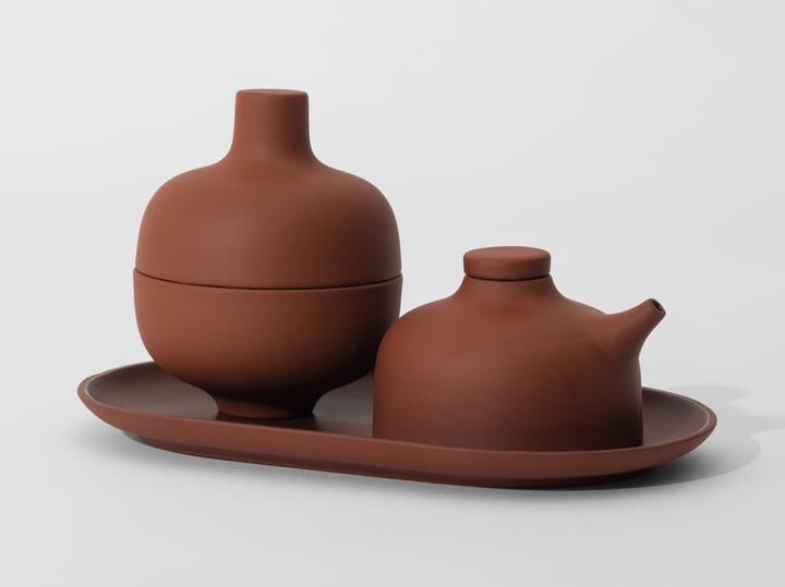 Sand tallerken oval 12,5x20 cm, Red clay Design House Stockholm