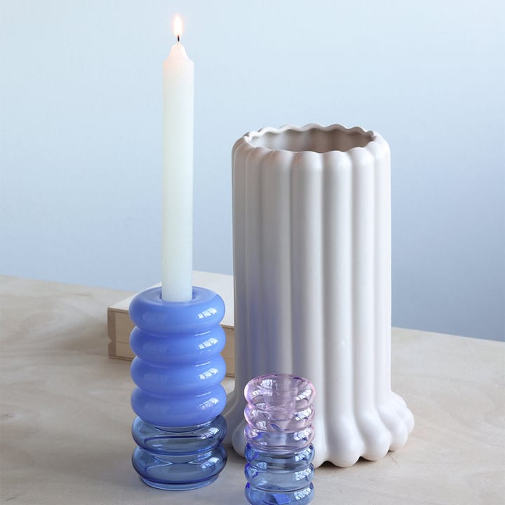 Bubble 2-i-1 vase og lysestage 13,5 cm, Blue Design Letters