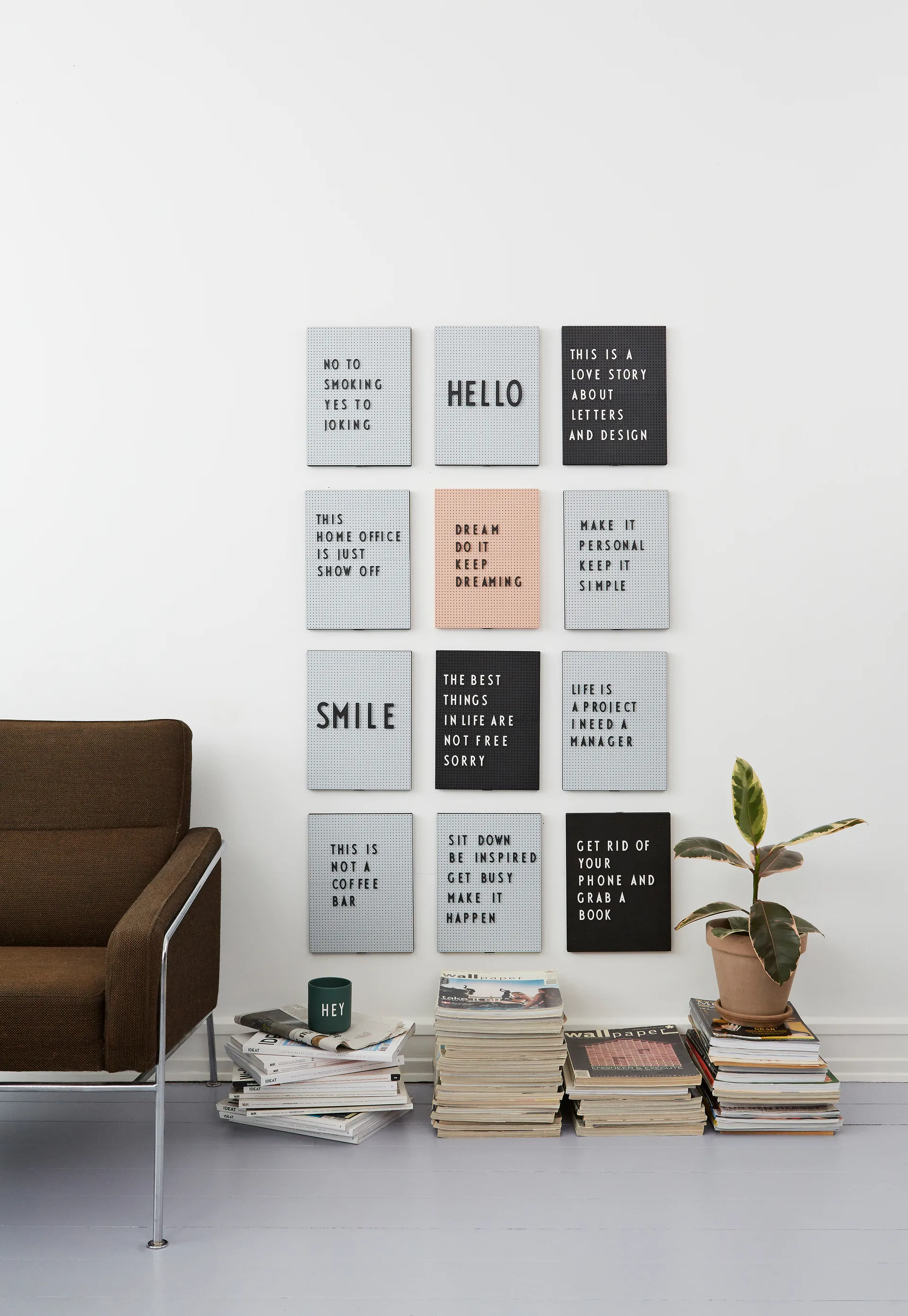 Design Letters bogstavtavle A4, Sort Design Letters