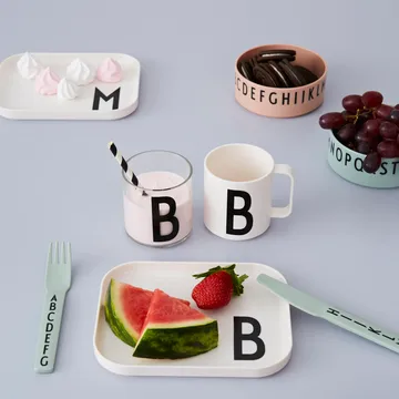 Design Letters børnebestik melamin - Grøn - Design Letters