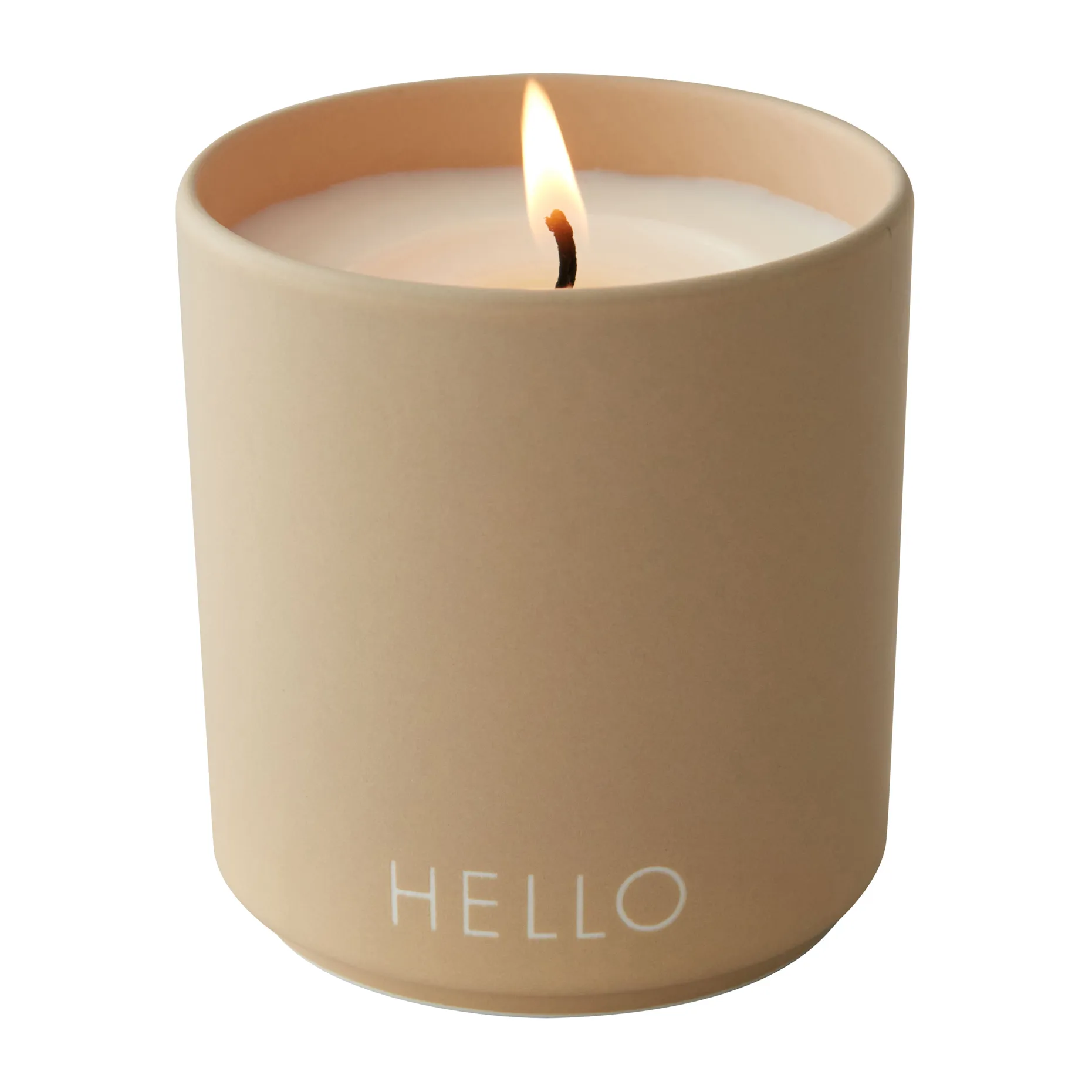 Design Letters duftlys Ø8 cm, Hello/Beige Design Letters