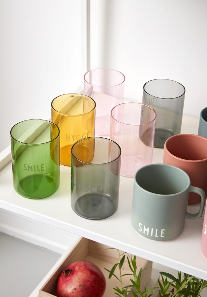 Design Letters favoritglas 35 cl, Smile/Green Design Letters