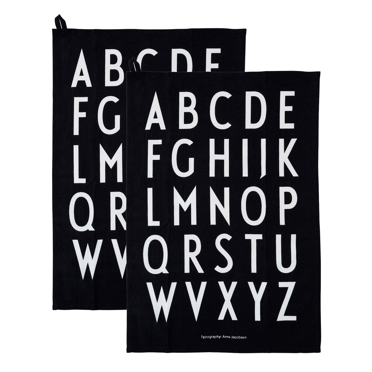 Design Letters Design Letters viskestykke 40×60 cm pakke med to styk Sort