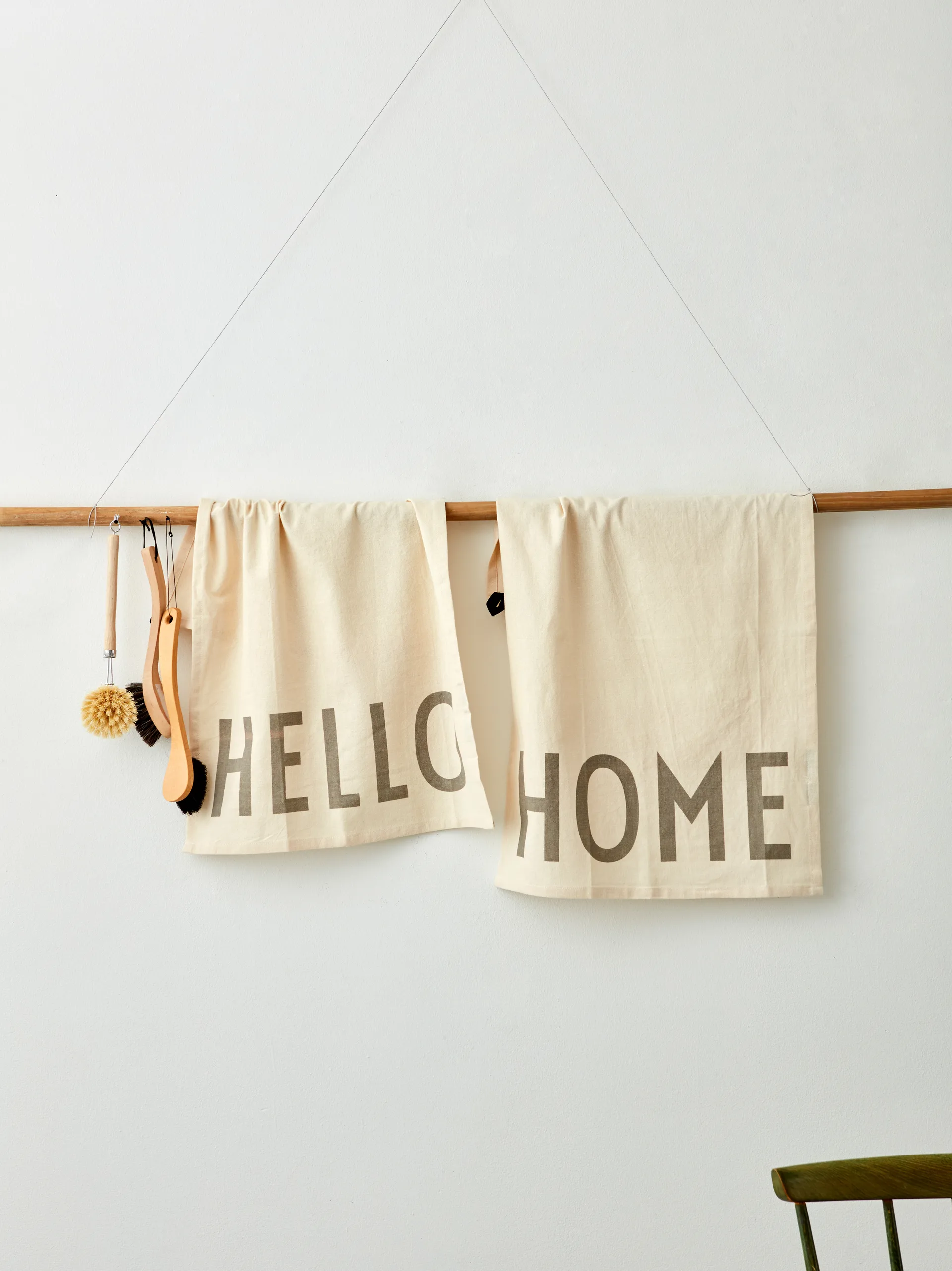 Design Letters viskestykke favorit 2 dele, Hello/Home/Offwhite Design Letters