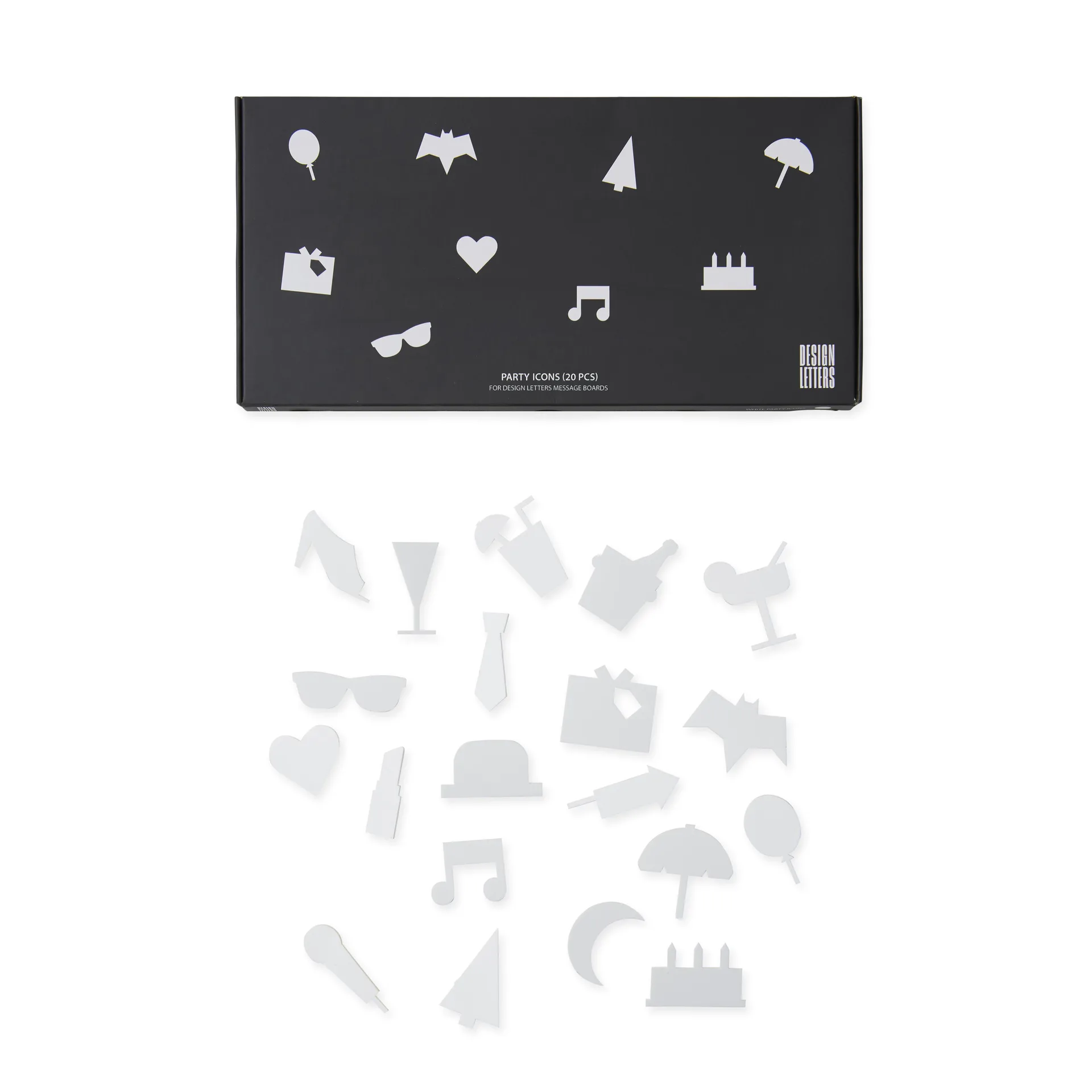 Party icons til opslagstavle 20 dele, hvid Design Letters