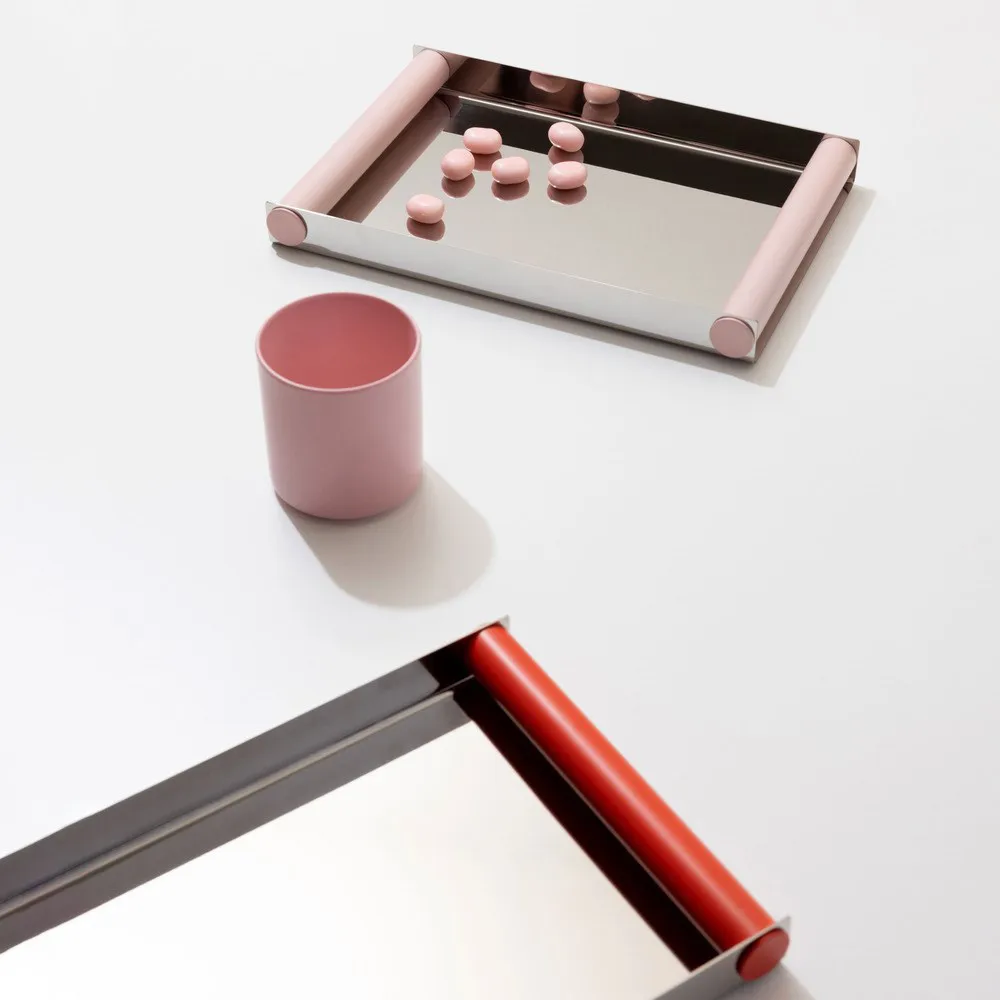 Ray tray disco bakke 20,5x30 cm, Creole pink-rustfrit stål Design Letters