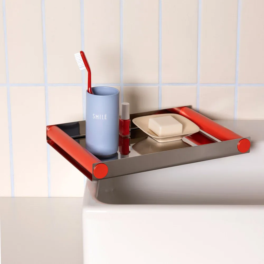 Ray tray disco bakke 20,5x30 cm, Red coral,-rustfrit stål Design Letters