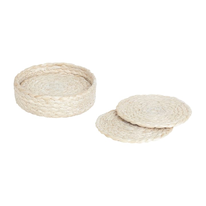 Elin coasters Ø10,5 cm 6-pak - Hvid - Dixie