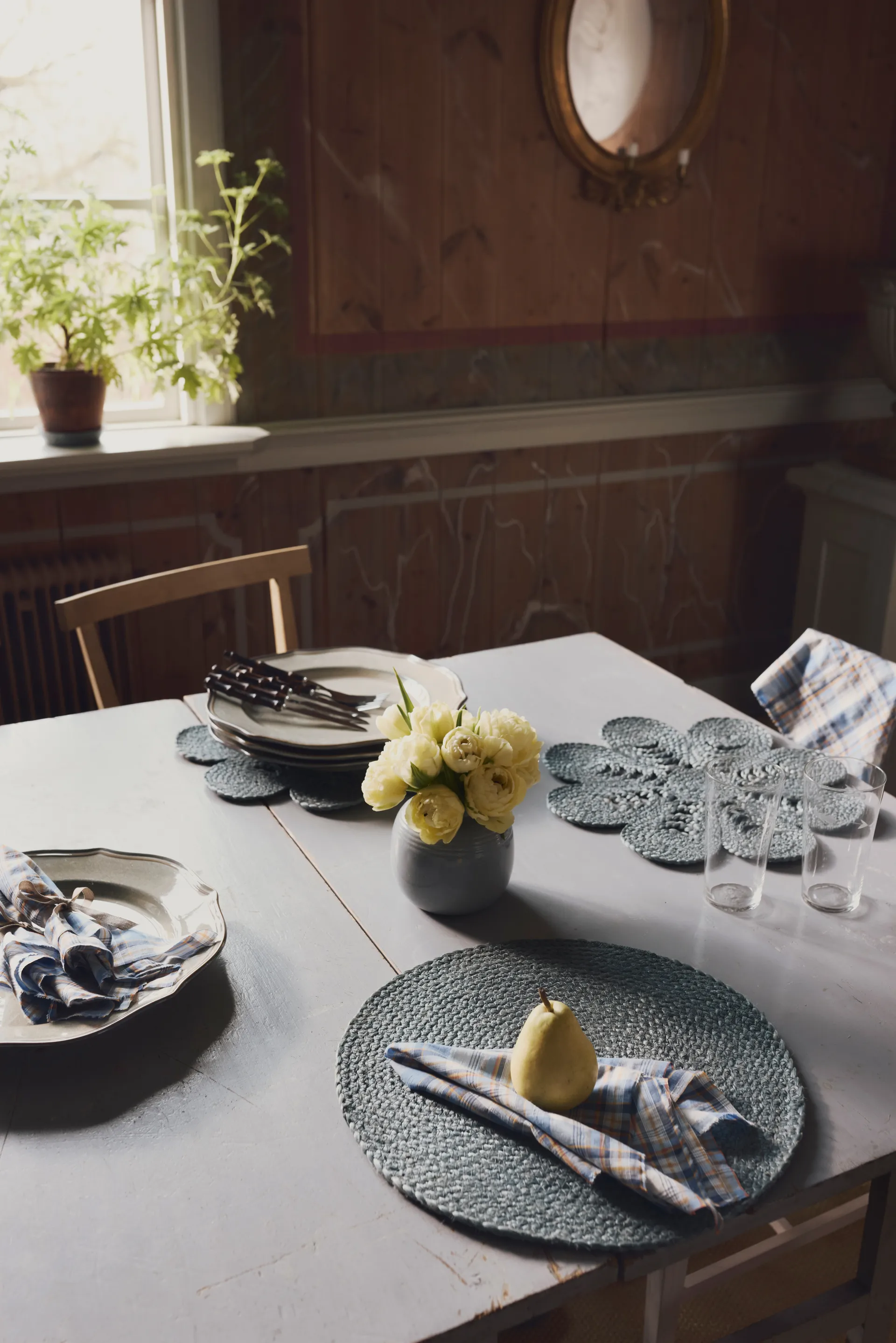 Elin dækkeserviet Ø38 cm, Horizon blue Dixie