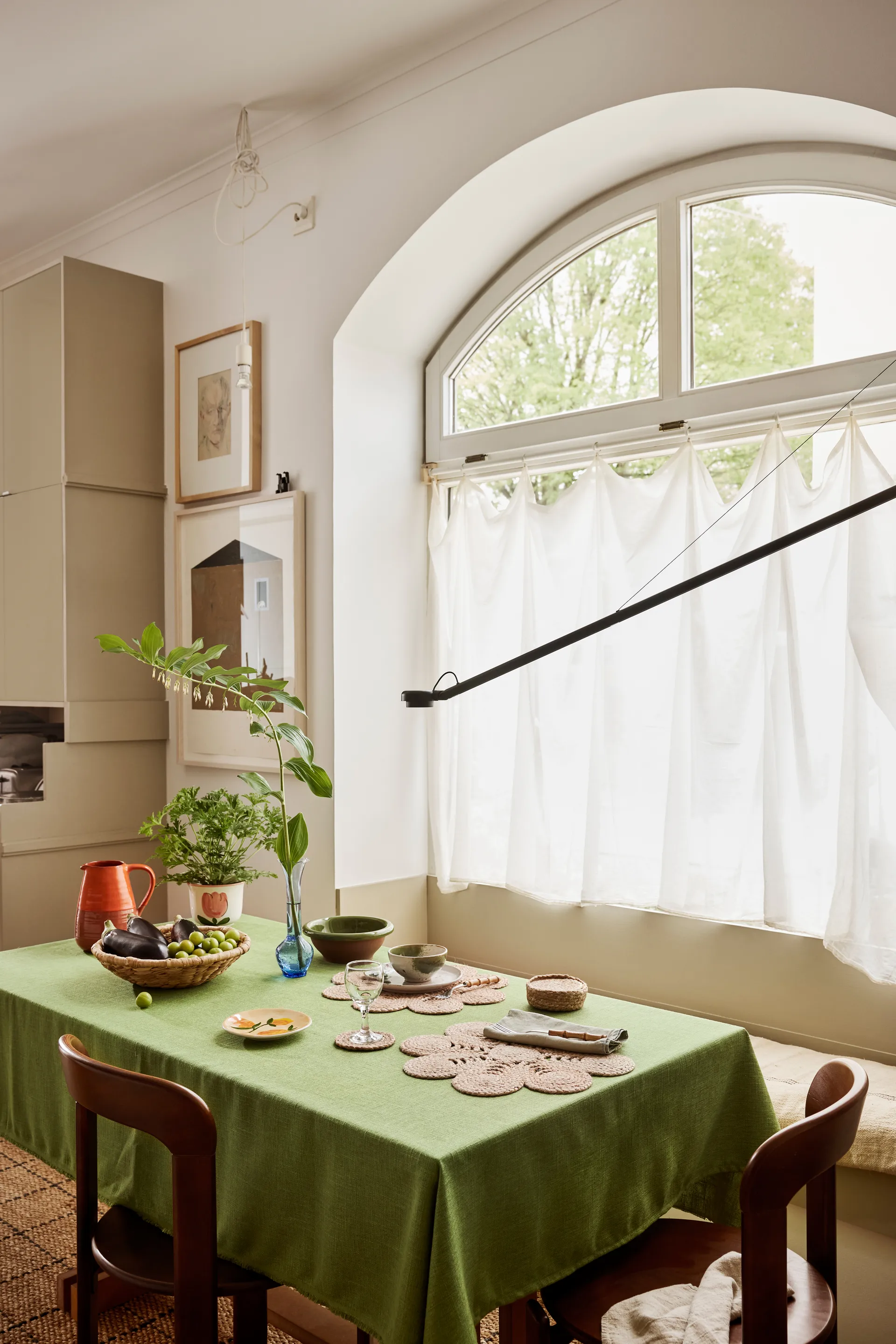 Elin dækkeserviet anemone Ø40 cm, Natural Dixie