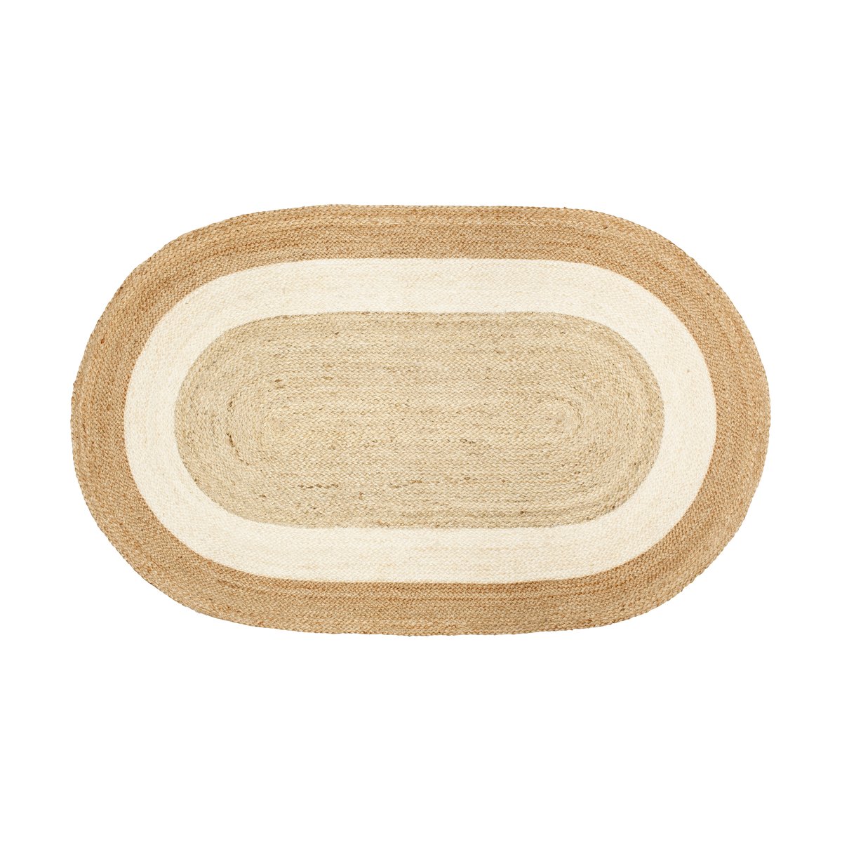Dixie Elin Striped oval jutetæppe 92×150 cm Natural