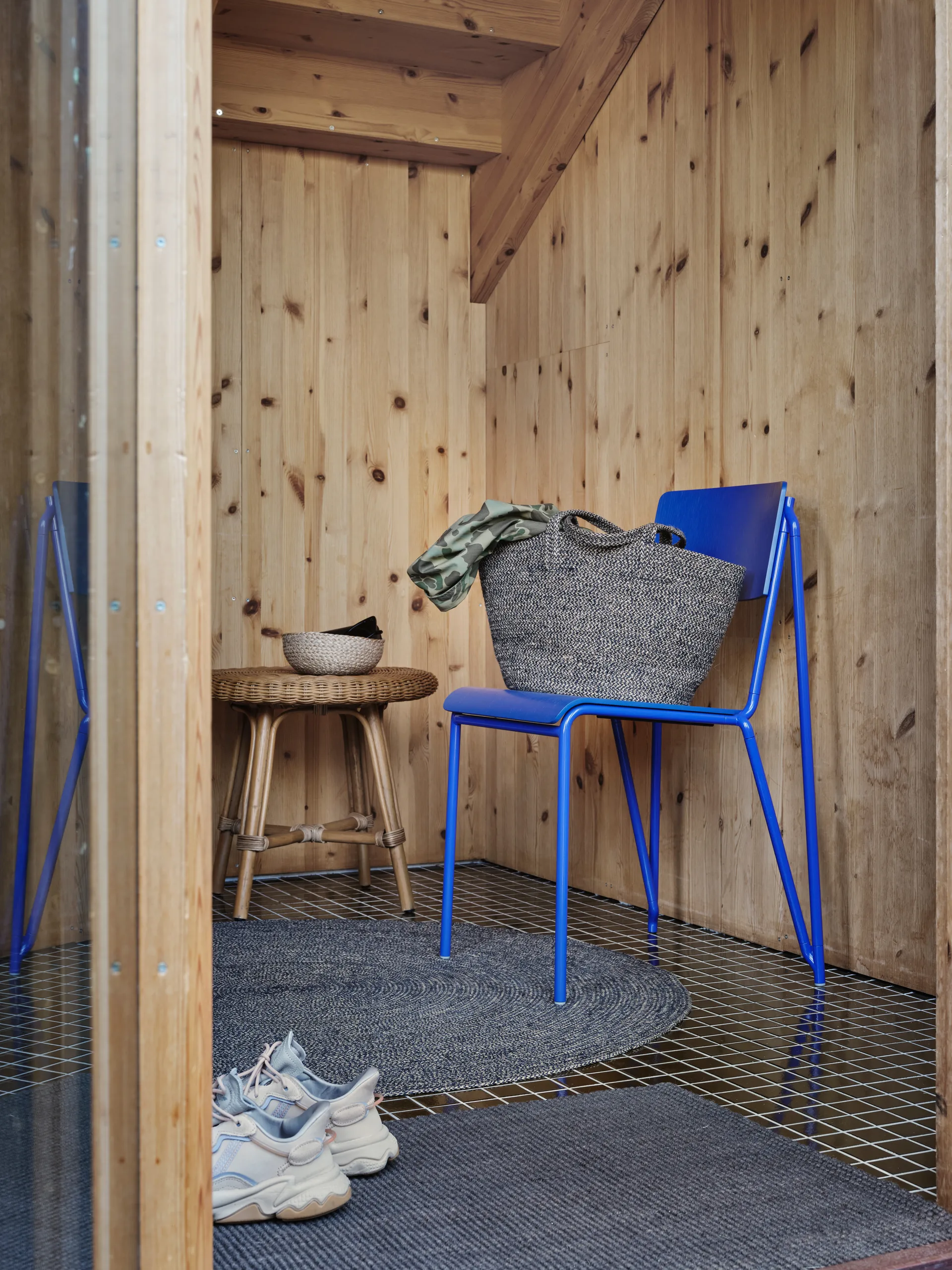 Ella tæppe Ø125 cm, Sort/Natur Dixie