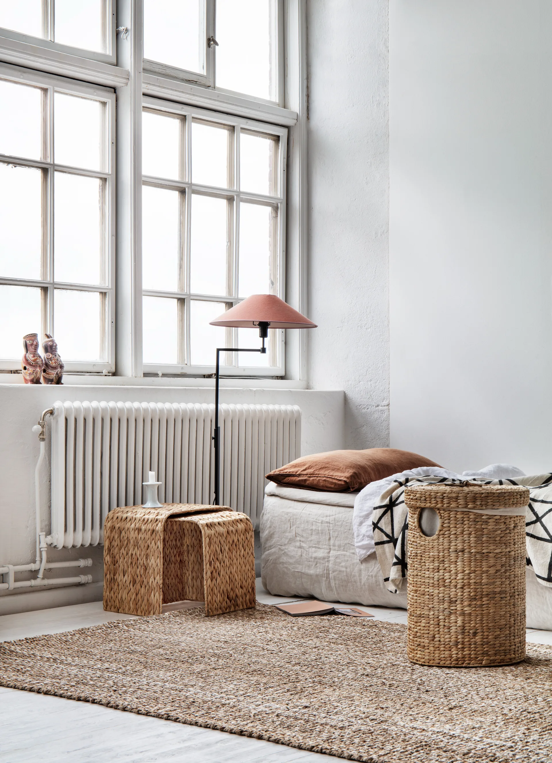 Lily vasketøjskurv rund 2 dele, Natural Dixie