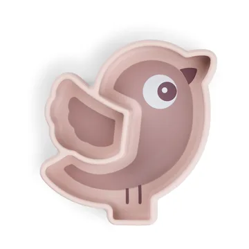 Birdee Stick&Stay børnetallerken Ø12 cm - Powder - Done by deer