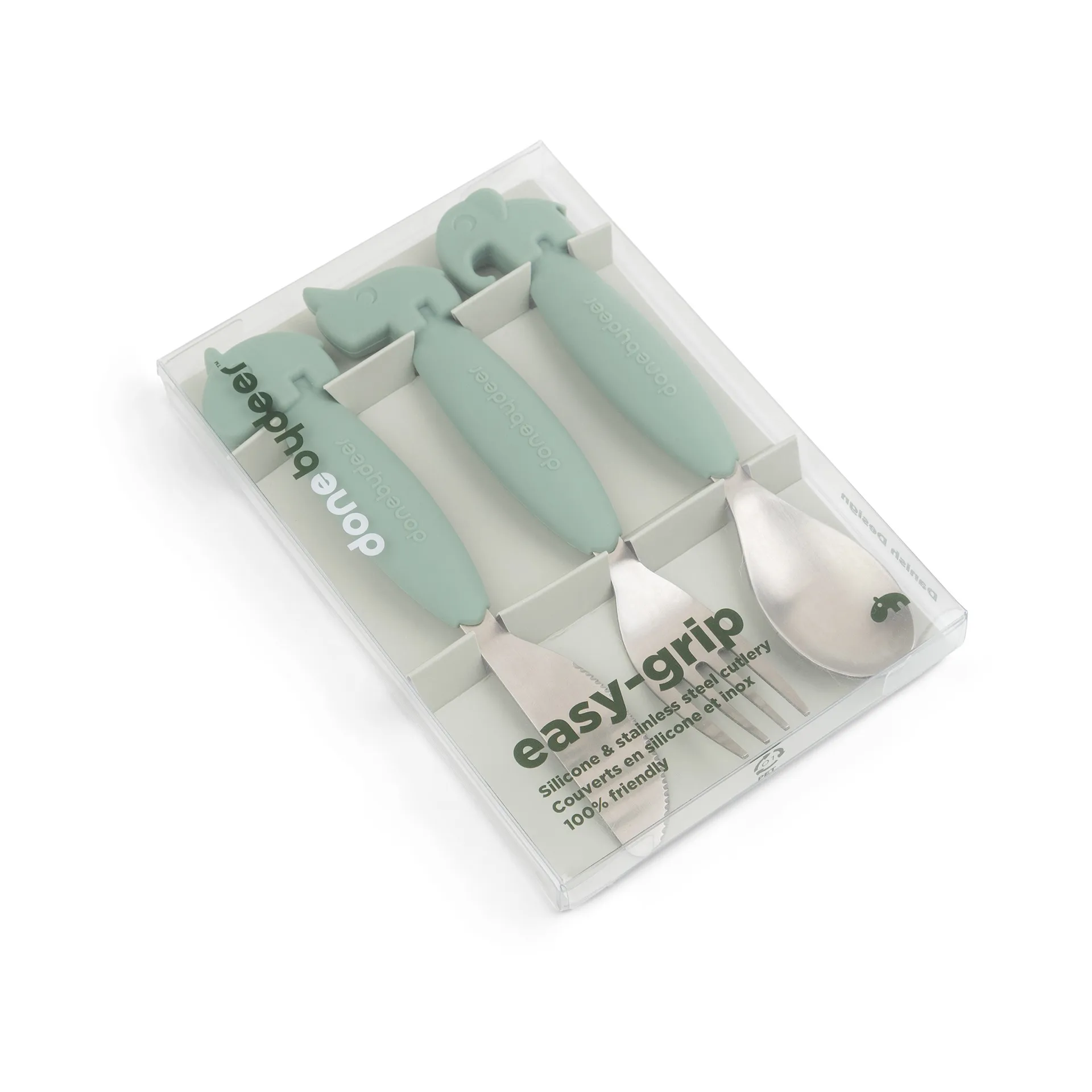 Deer Friends Easy-grip bestiksæt 3 dele, Green Done by deer