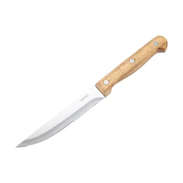 BBQ steakkniv - Rustfrit stål, 6-pak, trææske akacie, 22,5x2 cm - Dorre