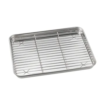 Gili gastroblech - Rustfrit stål, med rist, 31,5x24,5 cm - Dorre