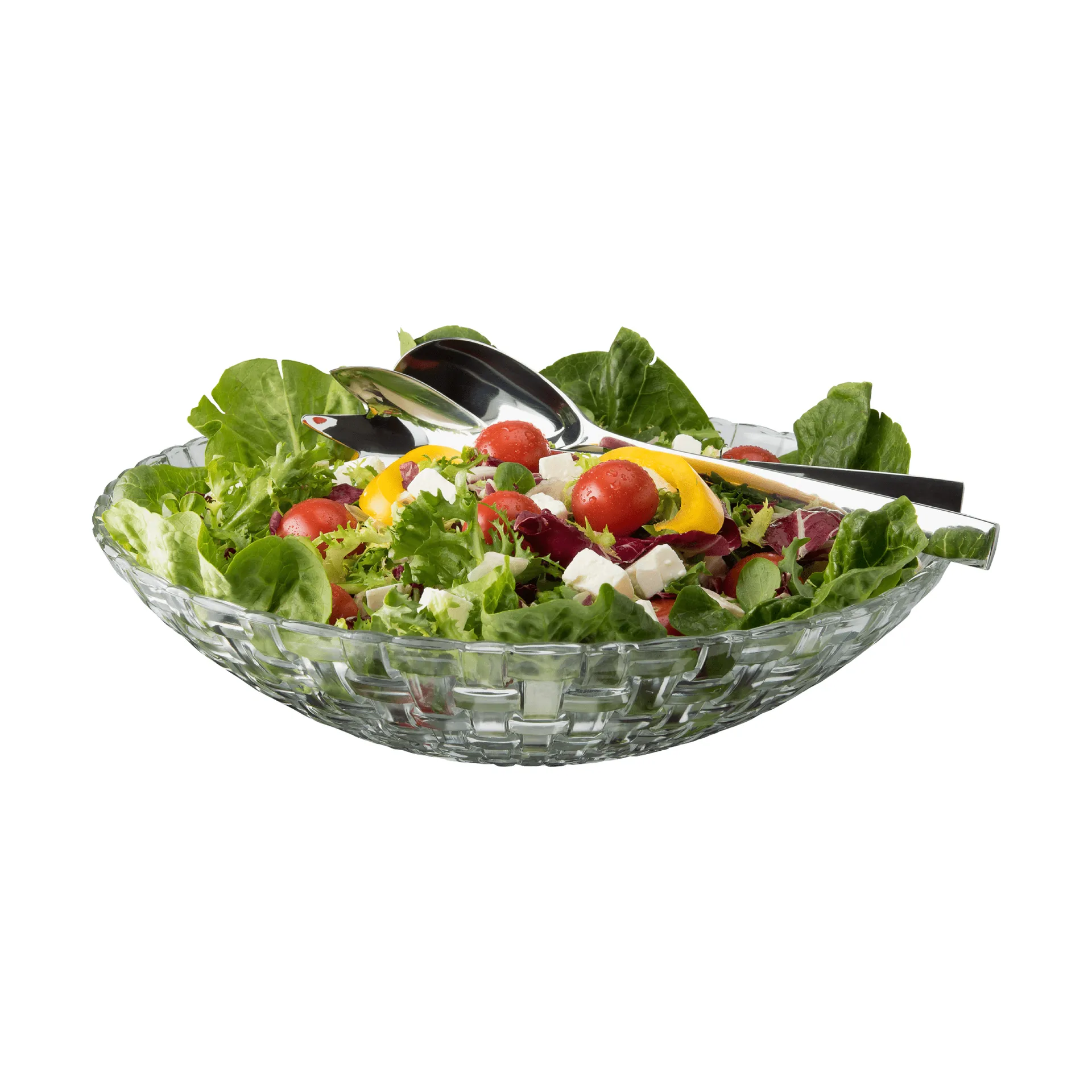 Glitter salatskålsæt, Glas-rustfrit stål, 3 dele Dorre