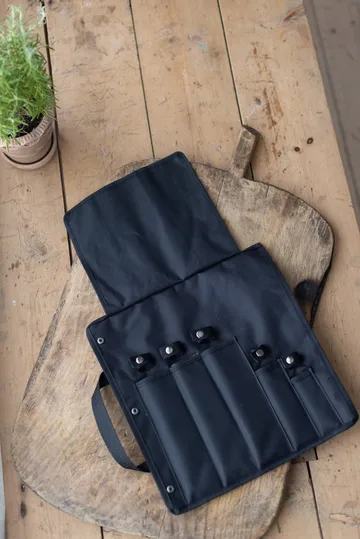Kadi knivtaske - Sort nylon, 5 knivrum - Dorre