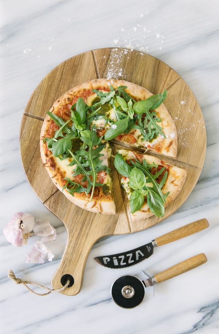 Pino pizzasæt kniv og pizzaskærer, Akacie/Rustfrit stål  Dorre