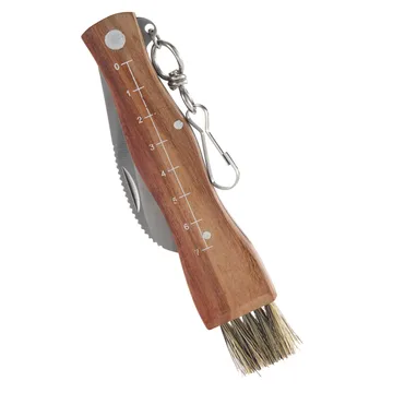 Stuti svampekniv brun træhåndtag med børste 13x2 cm - Rustfrit stål - Dorre