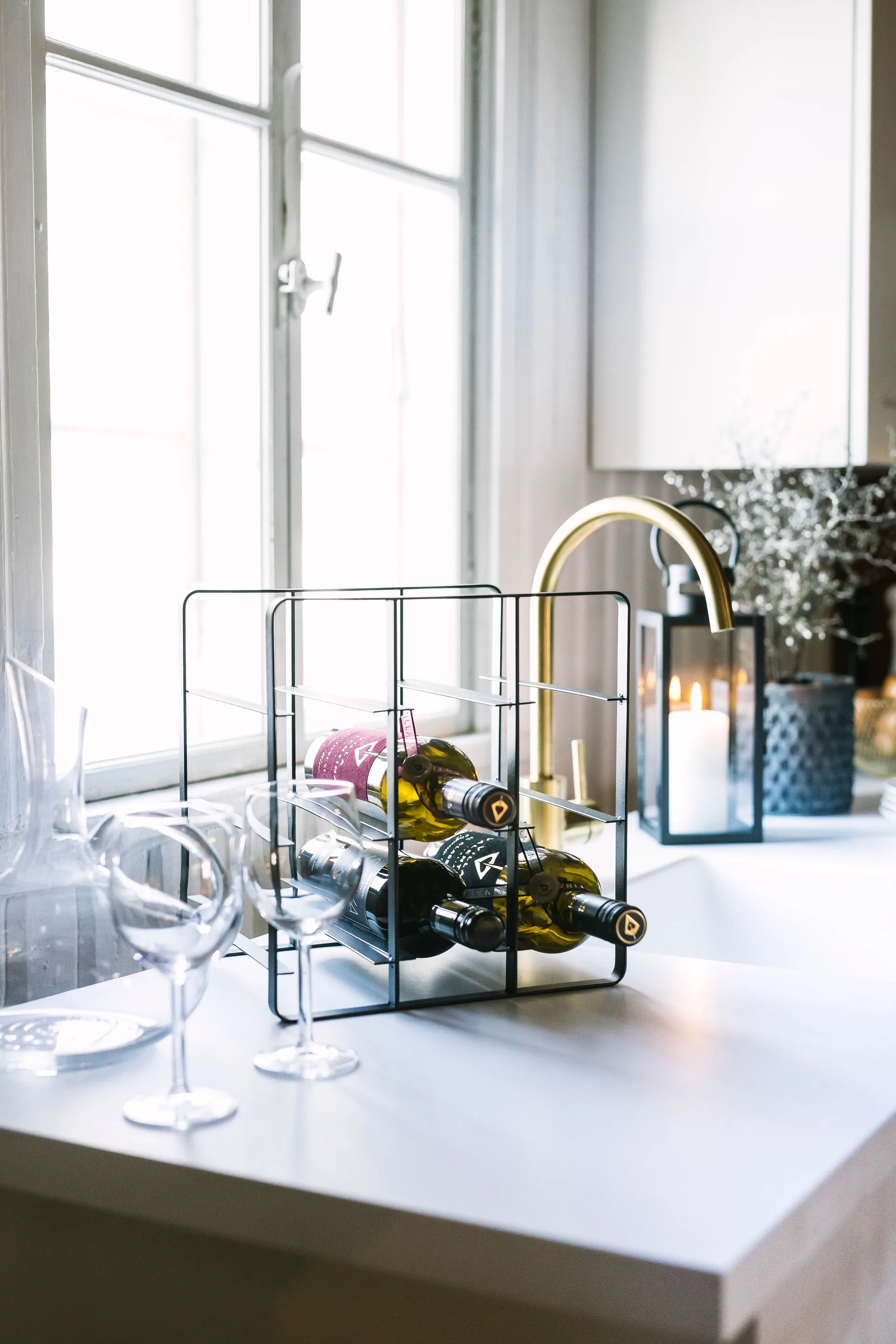 Vinia vinreol 9 flasker 30 cm, Jern Dorre