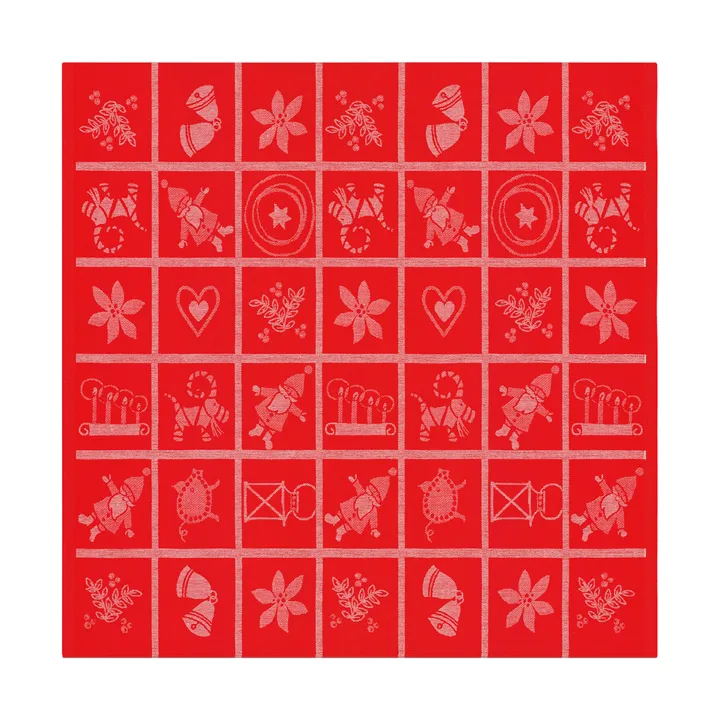 Adventruta dug 80x80 cm - Rød - Ekelund Linneväveri