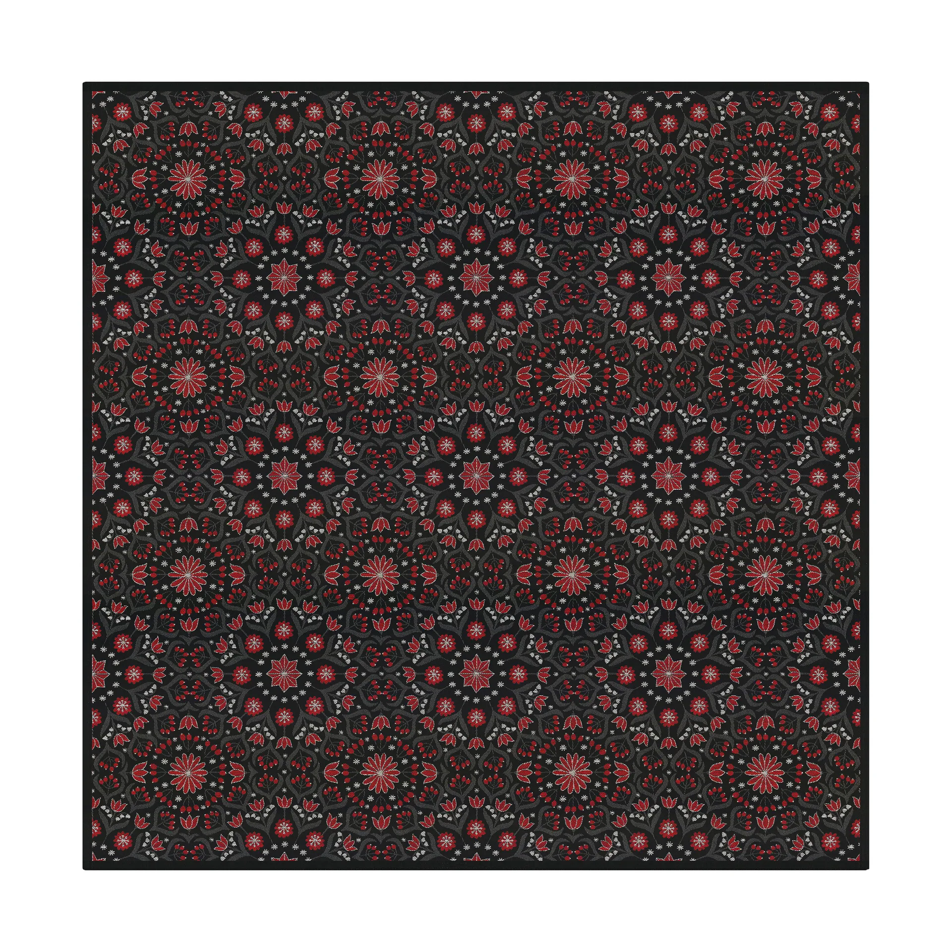Bettys jul borddug 145x145 cm, Rød-sort Ekelund Linneväveri