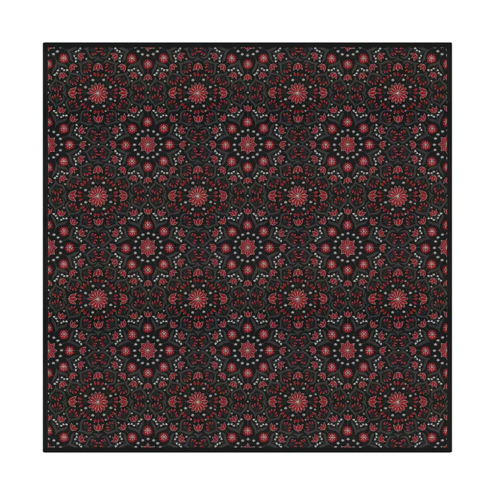 Bettys jul borddug 145x145 cm - Rød-sort - Ekelund Linneväveri