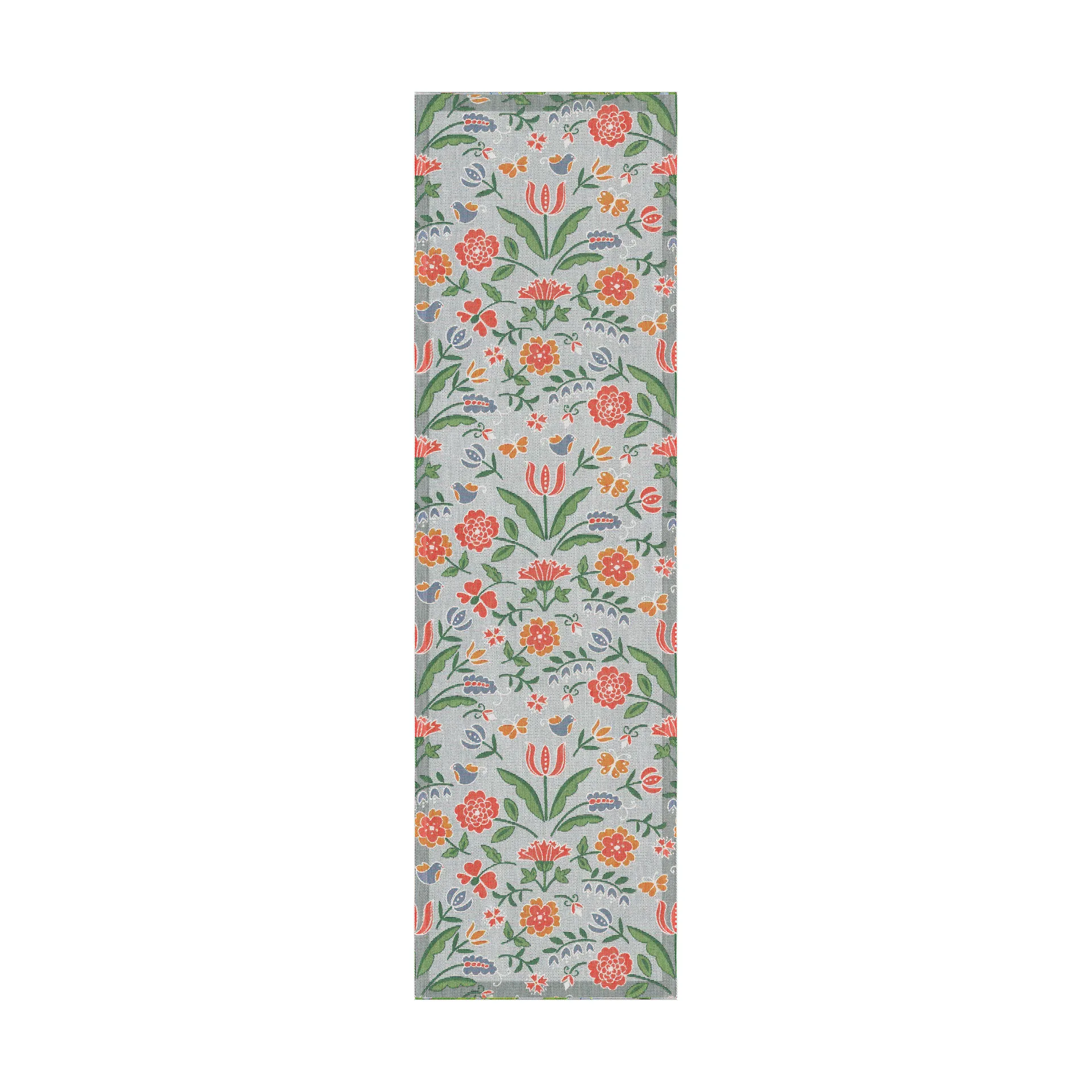 Blomglänta bordløber 35x120 cm, Flerfarvet Ekelund Linneväveri