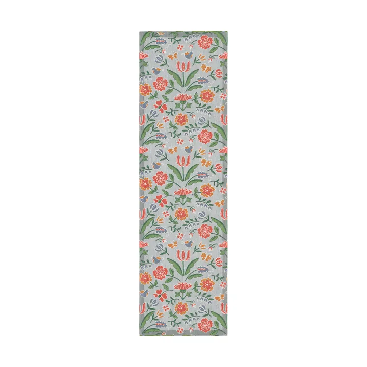 Blomglänta bordløber 35x120 cm - Flerfarvet - Ekelund Linneväveri