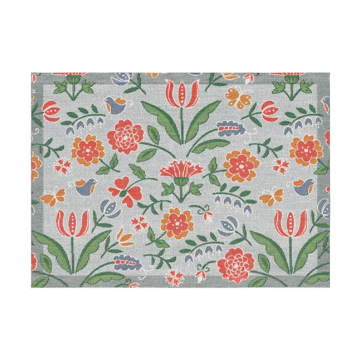 Blomglänta dækkeserviet 35x48 cm - Flerfarvet - Ekelund Linneväveri