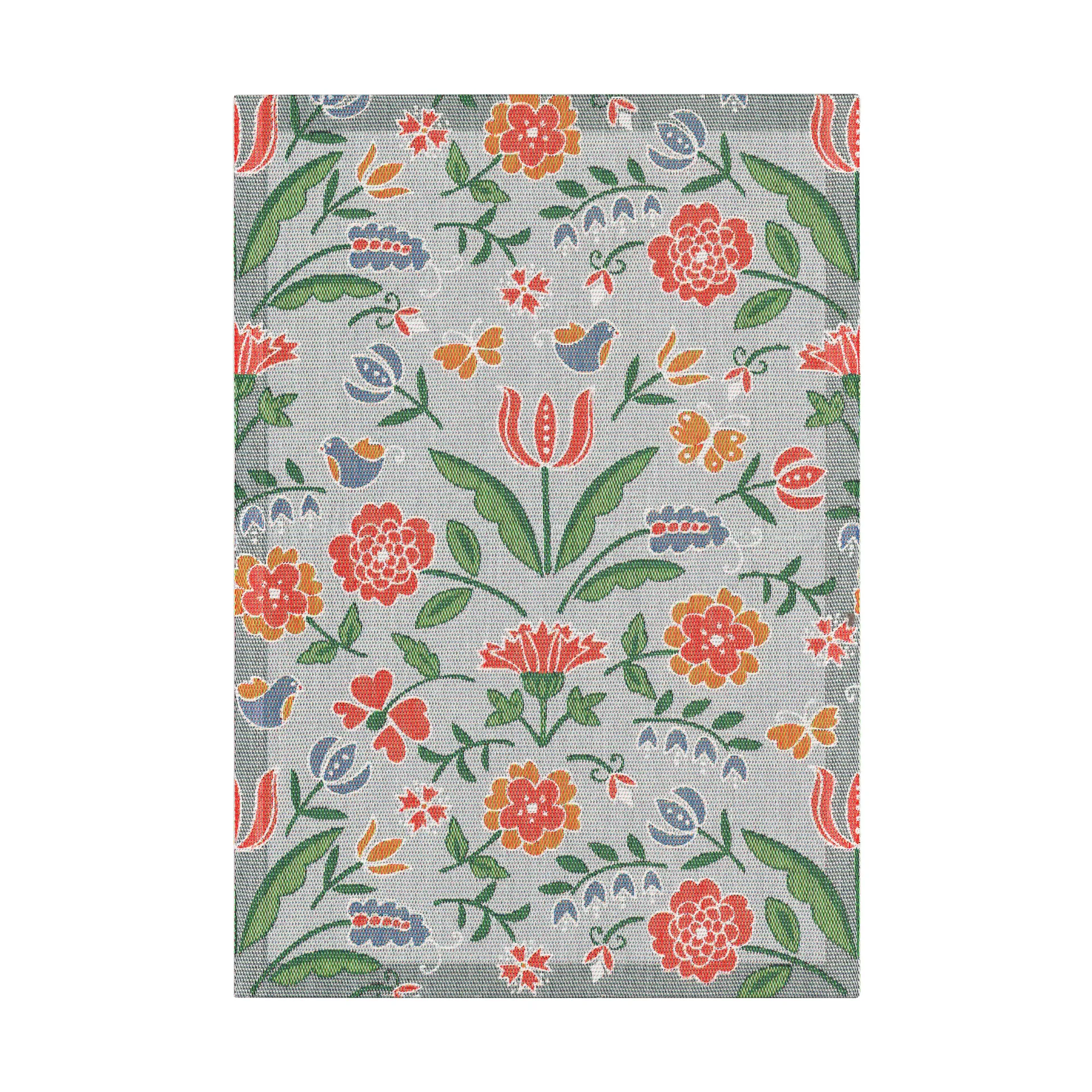 Blomglänta viskestykke 35x50 cm., Flerfarvet Ekelund Linneväveri