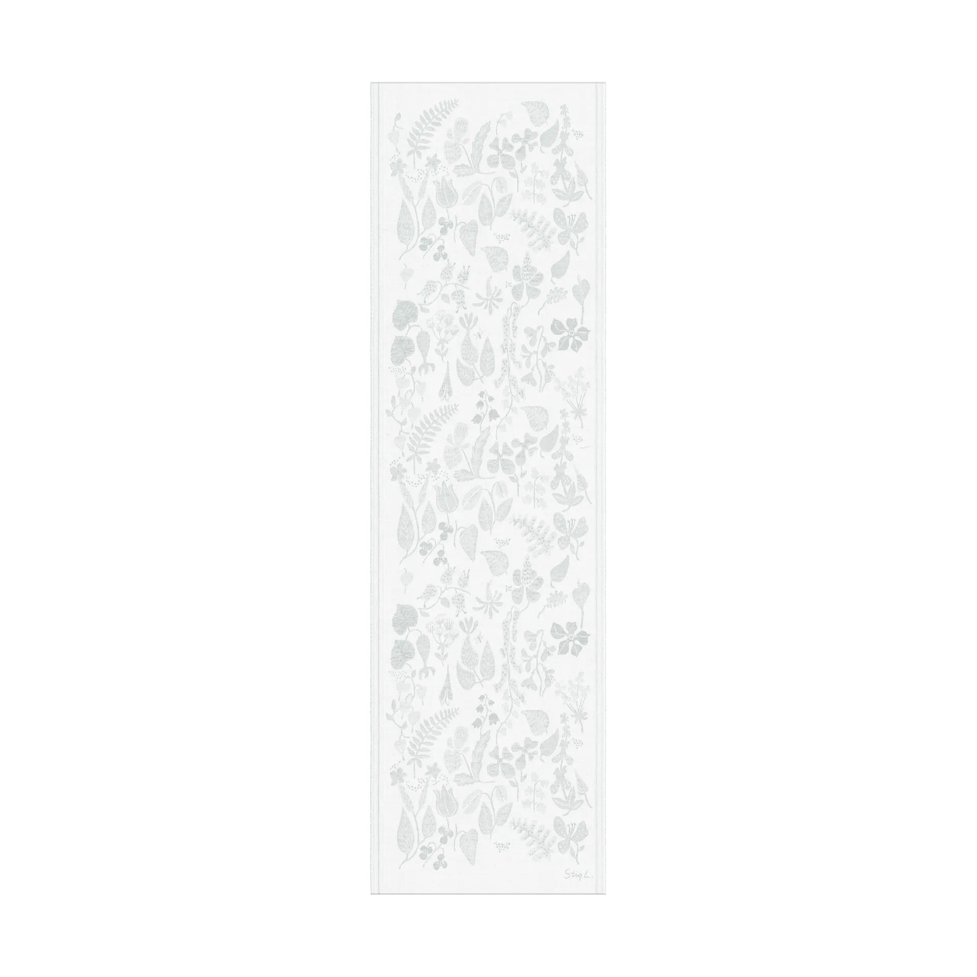 Herbarium løber 35x120 cm, Grå Ekelund Linneväveri