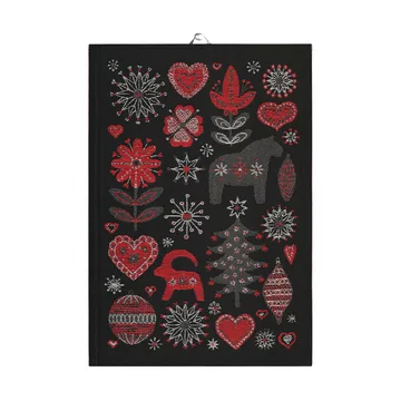 Julnatt viskestykke 35x50 cm - Sort - Ekelund Linneväveri
