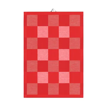 Schack viskestykke rød - 35x50 cm - Ekelund Linneväveri
